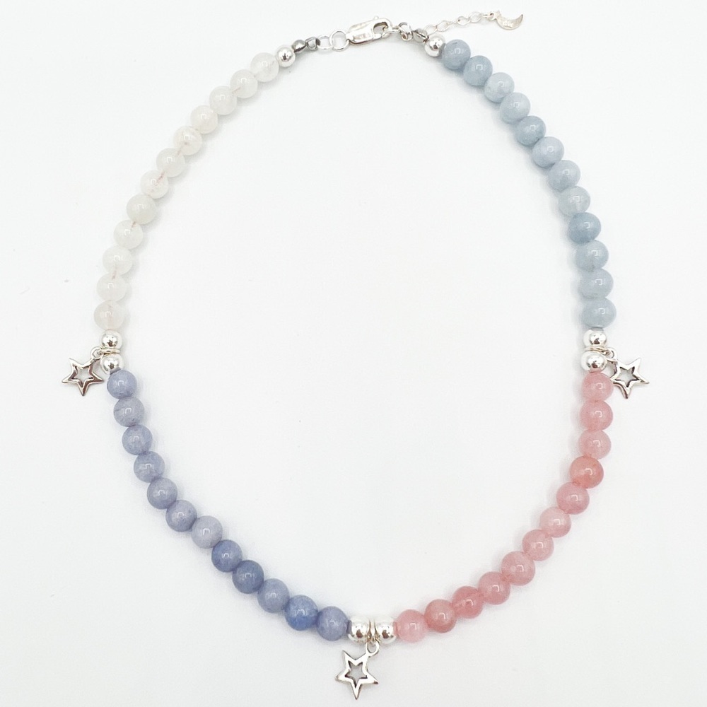 PRECIOUS gem and sterling sliver choker necklace
